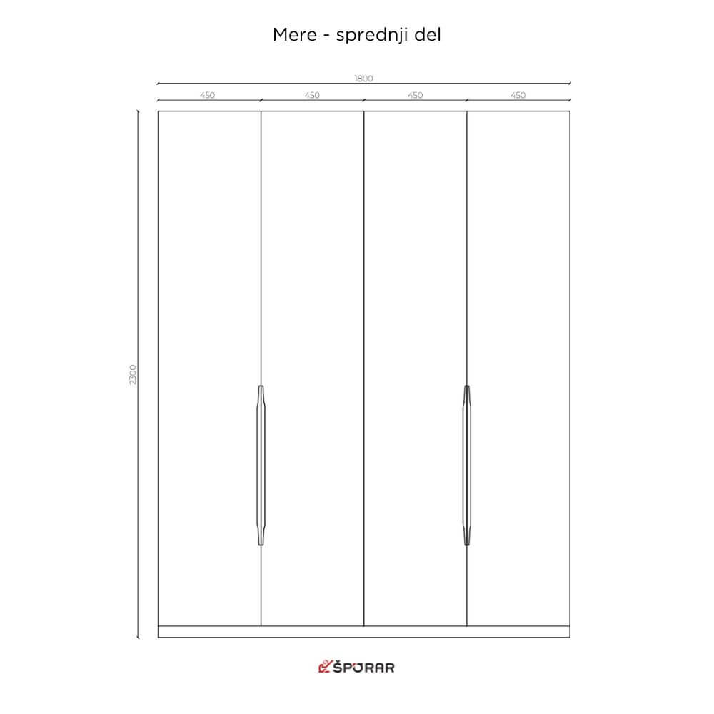 Garderobna omara Silvija mere 2