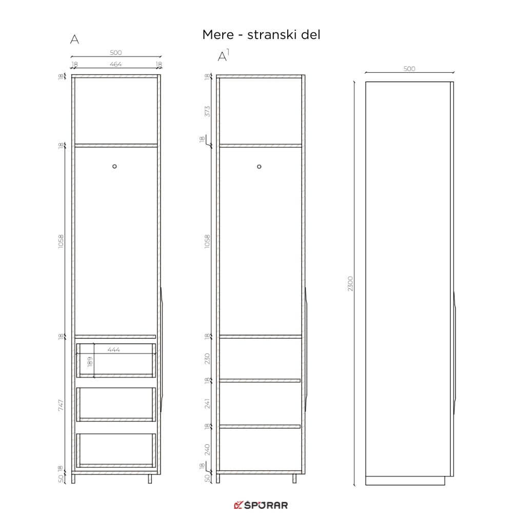 Garderobna omara Silvija mere 5
