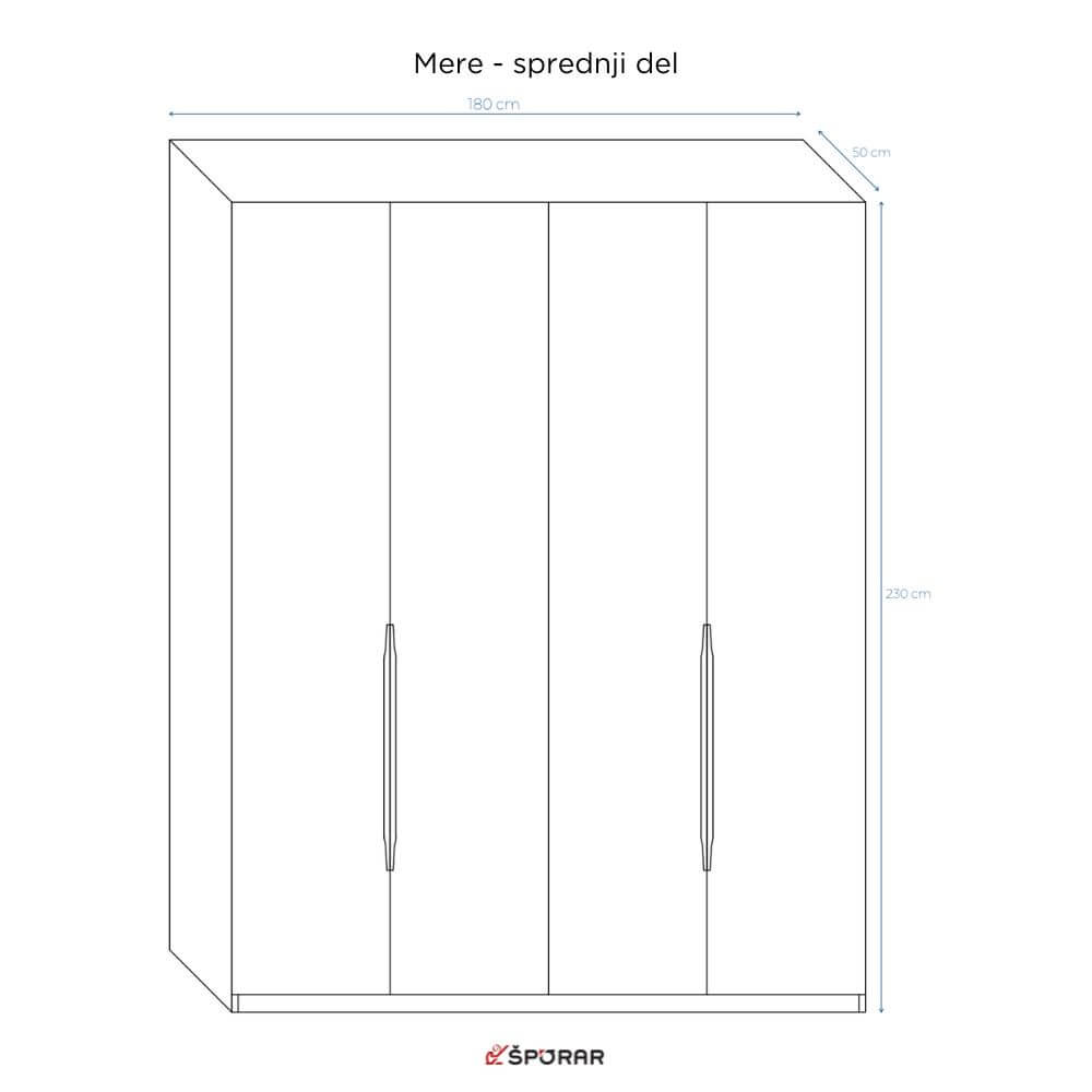Garderobna omara Silvija mere